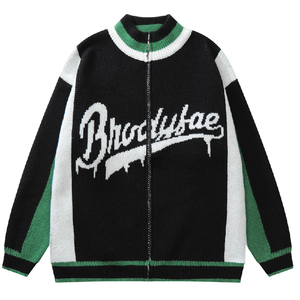 Custom OEM &amp; ODM Long Sleeve Knit Jacquard <strong>Cardigan</strong> Sweaters <strong>Men</strong> Knitted Zipper Sweater <strong>Cardigan</strong> <strong>Men</strong> - Product Image 1