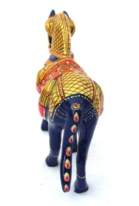 Meenakari-estatua de Metal de caballo artesanal, estatua de caballo indio hecho a mano, trabajo Fengshui, escultura de retorno empresarial, figura de caballo regalado - Product Image 4