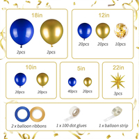 Kit d'arche de guirlande étoilée explosive avec ballons en latex colorés bleu macaron et confettis chromés pour la Saint-Valentin, la Fête des Mères et les fêtes de bébé