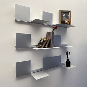 رف حائط معدني بتصميم بسيط للمنزل رف كتب معلق ، كرف عرض لتزيين الحائط رف عرض قابل للإزالة - Product Image 1