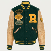 Créez votre propre veste de baseball universitaire d'hiver entièrement personnalisée en toile 100% coton, col montant, respirante et coupe-vent pour hommes
