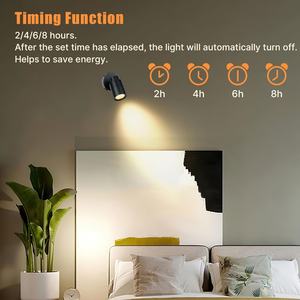 Lot de 2 spots d'intérieur à intensité variable avec minuterie et télécommande, éclairage LED 3W, 3000K/4000K/5000K réglable - Product Image 6