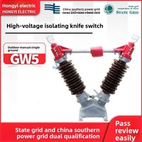 Isolateur haute tension Hongyi GW5-40.5/630A-2500A 35KV, interrupteur d'isolement extérieur monté sur poteau, équipement en céramique cuivre étamé