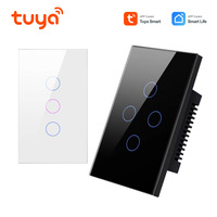 Beste Prijs Smart Life App Voice Control 3 Bende Draadloze Afstandsbediening Glazen Touchscreen Tuya Zigbee Home Light Schakelaar PST-DS-1211ZC-3