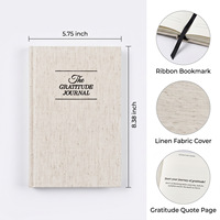 Journal de gratitude A5, couverture rigide, journal de bien-être, couverture en coton et lin, carnet guidé pour la pleine conscience et la réflexion personnelle, cadeau