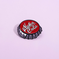 Game Fallout Enamel Pin Red Coke Bottle Cap Lapel Badge Multifunctional Cartoon Metal Brooch for Fans