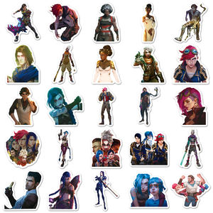 50 autocollants décoratifs de style cyberpunk en provenance directe d'usine : autocollants sur le thème des personnages Arcane pour skateboards, motos et casques - Product Image 3