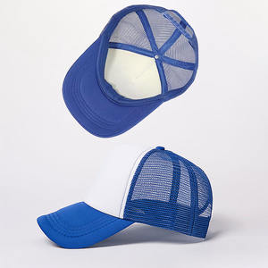 Gorra de camionero bordada en 3D para deportes al aire libre con logotipo personalizado gorra de béisbol de estilo de imagen de 5 paneles con publicidad ajustada de malla lisa en blanco - Product Image 1