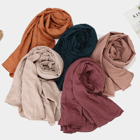Zifeng OEM Turban en coton et lin crypté uni, style rétro, châle turban, accessoires pour femmes, automne et hiver