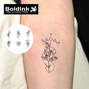 Autocollants de <span class=keywords><strong>tatouage</strong></span> semi-permanents de petite taille pour femmes Boldink, à motif <span class=keywords><strong>floral</strong></span>, imperméables et résistants à la transpiration, nouvellement conçus - Product Image 2