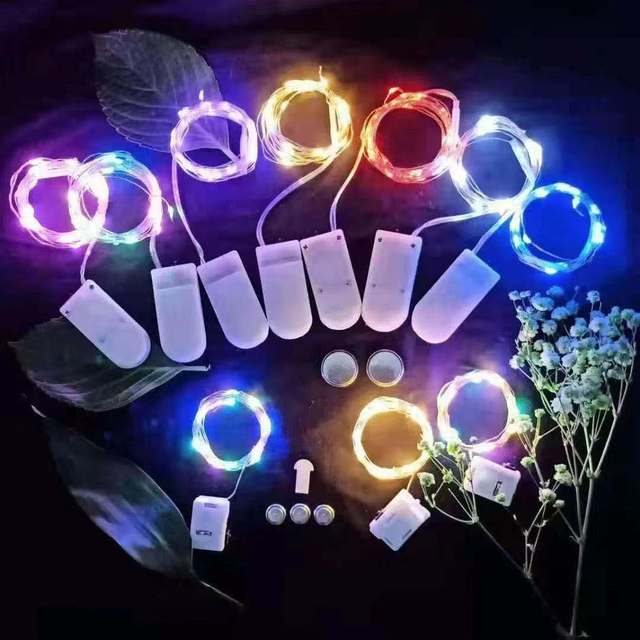 Fairy String Lights Button Battery Operated Starry LED Garland Lighting CE Christmas Light Outdoor Holiday Decoration