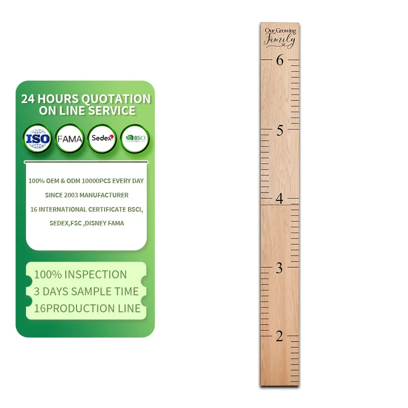Height Chart & Height Measurement for Wall Kids Nursery Wall Decor & Room Wooden Ruler Growth Chart for Kids Boys and Girls