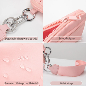 Portefeuille à poignet pour femmes, à double compartiment à carreaux, avec <span class=keywords><strong>porte</strong></span>-clés, fermeture éclair, portefeuilles portables, <span class=keywords><strong>porte</strong></span>-<span class=keywords><strong>monnaie</strong></span> détachable, mini poche pour cartes - Product Image 3