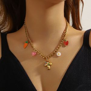 Nouveau collier en acier inoxydable imperméable à l'eau avec pendentif en forme de champignon, motif de dessin animé d'été, sans ternissement, plaqué or 18 carats - Product Image 2