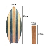 Planche d'équilibre en bois style poisson vintage, planche d'entraînement ergonomique en forme de queue de poisson pour le surf, idéale pour le fitness à domicile et les exercices de préparation sportive