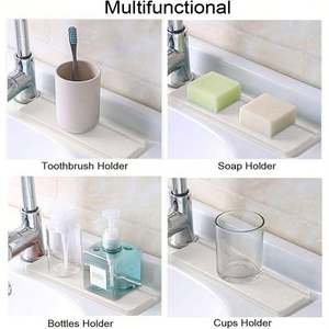 Juego personalizado de 4 posavasos de tierra de diatomeas absorbentes OEM ODM soporte de jabón bandeja de drenaje patrones impresos - Product Image 2