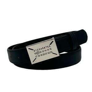 Ceinture numérique tendance en gros pour hommes et femmes, noire, coréenne, simple, polyvalente avec boucle plate, jeans décoratifs, hip-hop américain - Product Image 1