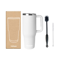 Logo personnalisé 40oz bouteille hydroélectrique en plein air voyage tasse en acier inoxydable 30oz 40oz extérieur bouteille thermique gobelet avec poignée et paille