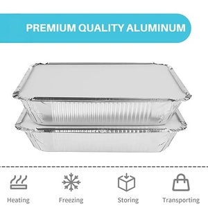 Barquette de traiteur en aluminium argenté de 1100 ml, barquette en aluminium jetable pour aliments avec couvercle transparent - Product Image 5