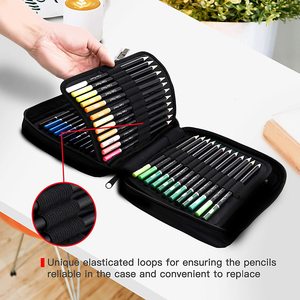 Longorgeous XinyiArt Professional 72 couleurs à base d'huile crayons de couleur ensemble de <span class=keywords><strong>dessin</strong></span> avec étui à fermeture éclair pour artistes adultes femmes, Ble - Product Image 4