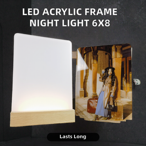 6x8 <span class=keywords><strong>inch</strong></span> màu sắc ấm áp LED handmade thân thiện với môi sáng tạo thăng hoa ánh sáng ban đêm khoảng trống khung ảnh với Gỗ Đứng - Product Image 2