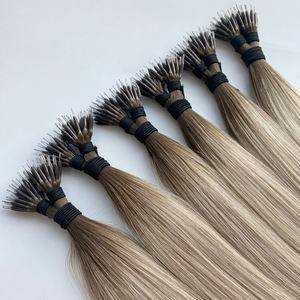 2025海逸厂家批发优质易安装双拉金属纳米环角蛋白粘合接发 - Product Image 1