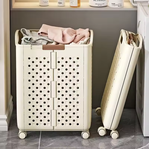 <span class=keywords><strong>Panier</strong></span> à linge pliable en plastique DAYOOH, <span class=keywords><strong>panier</strong></span> à linge portable pour <span class=keywords><strong>salle</strong></span> <span class=keywords><strong>de</strong></span> <span class=keywords><strong>bain</strong></span> avec roulettes universelles - Product Image 5