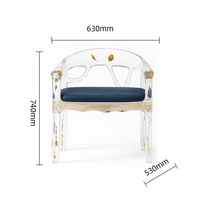 JingYue chaise élégante en résine transparente de luxe personnalisée meubles fabriqués à la main pour espaces commerciaux hôtels salons