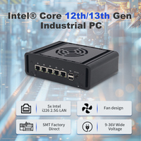 GOWINPC Router Firewall de 13.ª Generación Intel I7 1355U/I5 1335U Mini PC + 5x I226-V 2.5G PC Industrial 2*DDR5 1*SATA 1*4K Host Proxmox