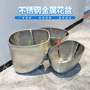 Combinaison créative de pots de fleurs décoratifs sur pied, miroir en acier inoxydable électro-plaqué, pour jardin, bureau, hôtel, usage domestique - Product Image 5