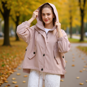 Giacca a Vento da Donna Hdj MCBW28102 Taglie M/S/L/XL con Cappuccio e Cerniera, Abbigliamento Casual Primaverile - Product Image 3