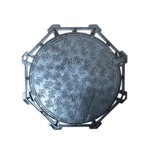 EN124 D400 ductile besi cor GGG50 jelas membuka 600mm diameter bulat manhole cover