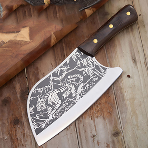 Couteau de chef chinois fait à la main de 7.5 "-Couteau à découper la viande à motif tigre avec manche en bois - Product Image 6