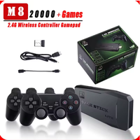 Console de jeu TV M8, contrôleur sans fil 2.4G, double joystick intégré 20000+64GB, 4K HD rétro, compatible PC, Android, TV USB