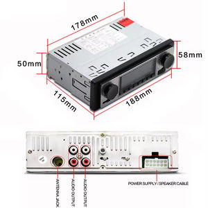 Autoradio classique Podofo 1Din avec interface ISO, radio FM, lecteur multifonction - Product Image 5