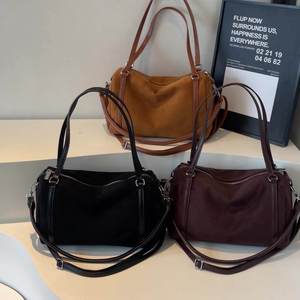 Bolsos de diseñador de gran capacidad con cubierta estilo vintage, de color sólido, material PU, ligeros y lujosos, bolsos cruzados para mujer. - Product Image 3