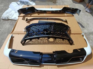 2016 + LX570 modificato <span class=keywords><strong>T</strong></span> <span class=keywords><strong>R</strong></span> D Style accessori per il lifting esterno, tra cui la griglia paraurti anteriore aggiornamento compatibile 2021 + modelli - Product Image 2