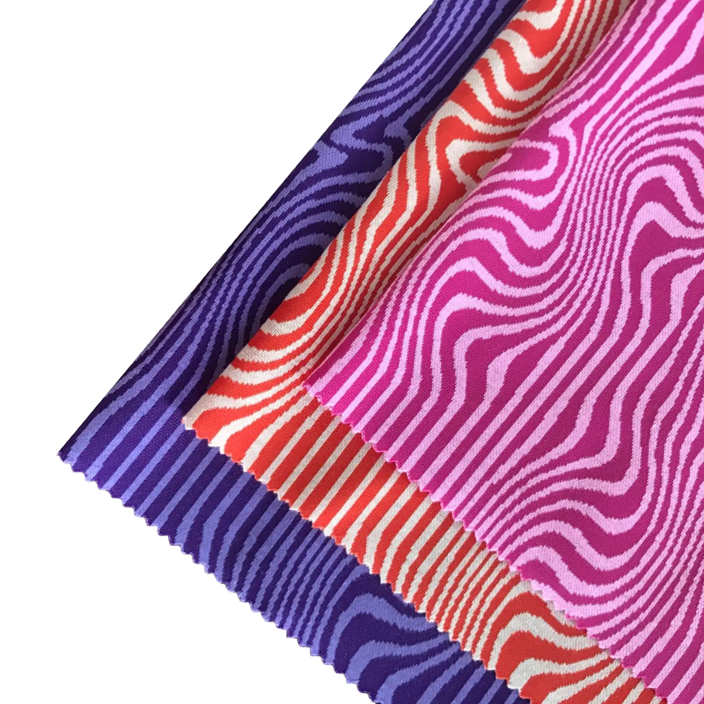 Supplier Custom Ripple Geometric Y/D 95% Recycled Polyester 5% Spandex Knit Jacquard Roma Fabric For Cloth