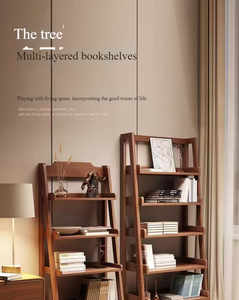 Estanterías de escalera de madera multicapa con decoraciones inclinadas y estantes de almacenamiento para muebles de sala de estar o dormitorio - Product Image 6