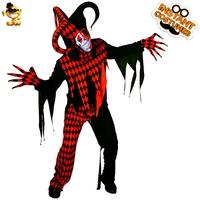 Costume de Clown maléfique pour hommes, déguisement d'halloween, de spectacle de scène, effrayant, Cosplay, Clown maléfique