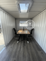 Remorque de bureau mobile de chantier, conteneur, 4 roues, bureau de chantier extérieur avec salle de bain, remorque de bureau portable
