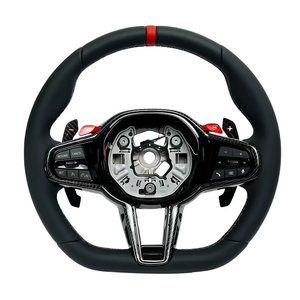 Volante Calefactable Personalizado Serie G en Cuero Sintético para <span class=keywords><strong>BMW</strong></span> G20 G30 G80 X3 G01 540i G30 X5 G05 G80 <span class=keywords><strong>M3</strong></span> G82 M4 M240i G42 G22 G11 G02 - Product Image 1