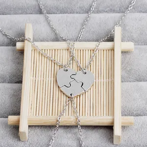 ZRM Fashion Mom Big <strong>Sister</strong> Little <strong>Sister</strong> Zinc Alloy Heart Shape Punk Style Link Chain <strong>Necklaces</strong> <strong>for</strong> <strong>3</strong> Splicing Mother <strong>Necklace</strong> - Product Image 3
