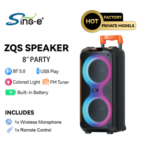 SING-E ZQS8262屋外ポータブルDJ50W発光ワイヤレスブルートゥースパーティーパフォーマンスはDC携帯電話カラオケプレーヤーを操作します