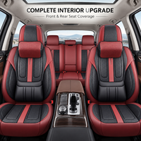 Housses de siège de voiture ergonomiques à couverture intégrale Civic, 14 pièces, en cuir premium, avec soutien cervical et lombaire, toutes saisons, coussin d'intérieur de luxe pour voiture