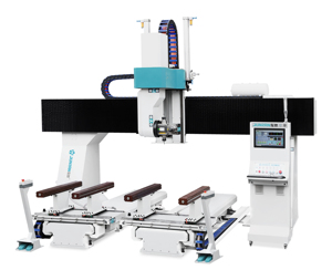 <span class=keywords><strong>Centre</strong></span> <span class=keywords><strong>d</strong></span>'usinage CNC 5 axes <span class=keywords><strong>JR</strong></span>-T2-32 à double tête et double broche pour meubles en bois massif, fonction RTCP, réglage automatique des outils - Product Image 1