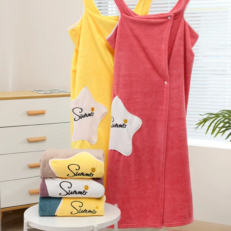 High Quality Women Oversized Long Skirt Big Star Pocket Sling Bath Towels