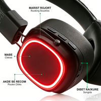 Système de casques de disco silencieux sans fil RF extensible à 3 canaux, faible latence, avec transmetteur et micro ENC pour soirées LED