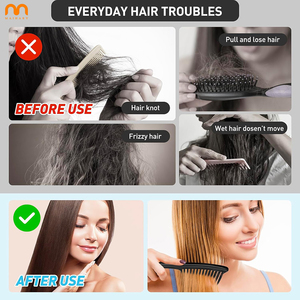 Peine picador plano de dientes anchos para salón de peluquería al por mayor peines de hacha de peluquería de plástico para el hogar con logotipo personalizado - Product Image 4