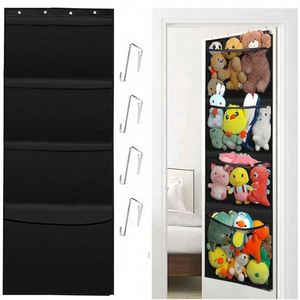 Over Door Toy Organizer 4 Layers Hanging Toy Storage Pockets Mesh Baby Stuffed Animals Plush Toys Storage <b>Bag</b> - Product Image 4